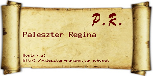 Paleszter Regina névjegykártya